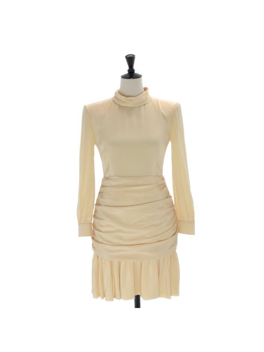 Gucci Silk Ruched Mini Dress Ivory 36